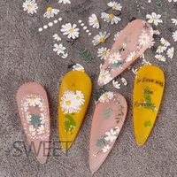 Nouveautés 2023 - Autocollants pour ongles en gel adhésif 3D/5D printemps-été, fleurs, feuilles, herbe, papillon, autocollants et décalcomanies pour vernis à ongles