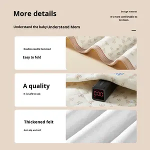 Sábana de cama de bebé lavable transpirable impermeable de clase A Funda de colchón 100% algodón patrón de dibujos animados antipolvo ácaros 200TC todas las estaciones - Product Image 4