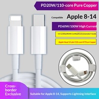 Kabel Data TPE Pengisian Cepat PD20W untuk iPhone & Ponsel dengan Konektor /Micro USB/Type-C