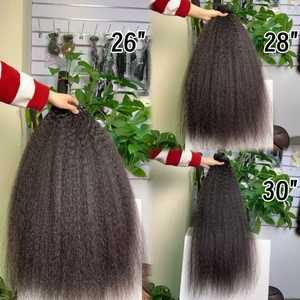 Peluca frontal 13*4 de cabello humano Remy indio 100% liso y rizado, con encaje transparente, doble densidad garantizada, larga. - Product Image 4