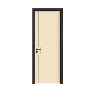 Porte d'entrée intérieure en plastique PVC à structure métallique imperméable en bois polymère écologique - Product Image 1