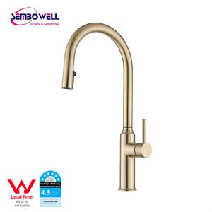 Grifos WaterMark de acero inoxidable extraíble para fregadero de <span class=keywords><strong>cocina</strong></span>, <span class=keywords><strong>grifo</strong></span> mezclador con rociador de hoja, Cartucho de arranque en frío para ahorro de energía - Product Image 3