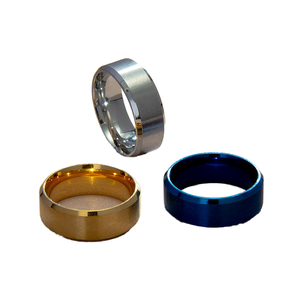Anillos de Boda de Tungsteno Unisex, Anillos Clásicos Azules Plateados en Oro para Boda - Product Image 1