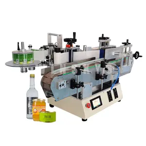 factory price mini automatic desktop labeling sticking machine for round bottle cans jar