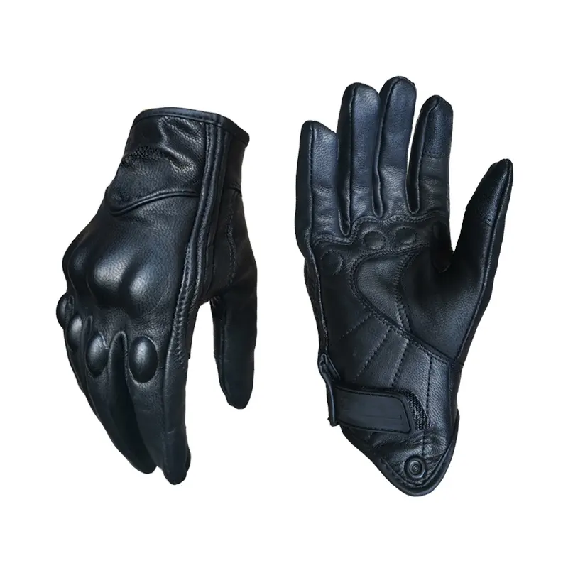 Guanti di sicurezza personalizzati OEM guanti sportivi da moto tattici in vera pelle di pecora per esterni traspiranti in pelle