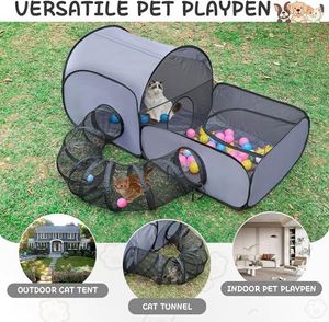 Three-in-One Pet Camping Tent Large Interior Space for Rest & Play Easy-to-Fold & Install Cat Carrier - Product Image 4