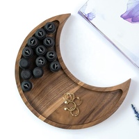 Moon Tray Crystal Holder plateaux en bois décoration croissant de lune décor plateau décoratif