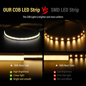 Mini 7.58mm Cut Mark Cob Strip Light DC12V 10 W/M 5 M/Roll Haute Dense Monté 8MM Cuivre PCB 528 Puces 2200K Blanc Chaud Cob Light - Product Image 5