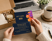 Tarjeta de Papel Impresa Personalizada para Comercio Electrónico, Tarjeta de Agradecimiento Floral con Pedido de Reseña e Inserto de Tarjeta de Regalo Promocional