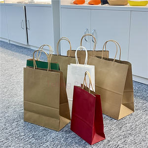 Vente en gros d'emballage d'épicerie kraft artisanal recyclé de qualité supérieure à emporter <span class=keywords><strong>sac</strong></span> en papier de restaurant personnalisé pour la <span class=keywords><strong>livraison</strong></span> de nourriture - Product Image 2