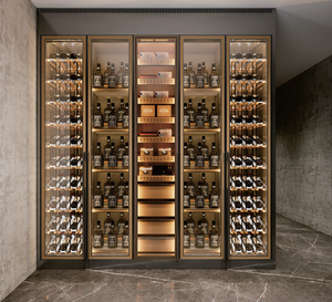 Cave à vin à panneau élégant Armoire réfrigérée Villa de luxe au design moderne Système de refroidissement pour la maison avec meubles de rangement pour cigares - Product Image 2