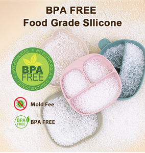 Assiette de produits pour bébé allant au micro-ondes, assiettes douces et mignonnes pour tout-petits, assiettes en silicone à succion, assiettes personnalisées pour bébé. - Product Image 2