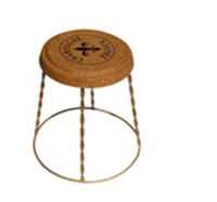Tabouret de Bar respectueux de l'environnement, chaise en liège, Table avec Cage de 55x53.5cm, prévente