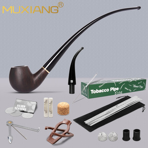 MUXIANG Tobacco Pipe <b>Set</b> Bent Type With Mouthpieces Cleaning <b>Tools</b> Gift <b>Box</b> - Product Image 1