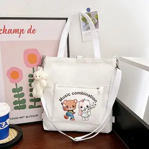 Customized Candy Colorful Cute Canvas Cotton Shopping Bag Small Foldable Reusable Cotton Canvas Tote Bag For Lunch