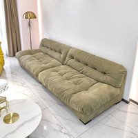 Canapé trois places Yunduo en tissu minimaliste italien, démontable, tons crème, rembourrage en duvet, tissu technique - Vente en gros