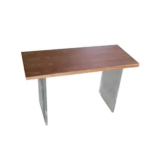 Meja tulis kantor meja belajar akrilik komputer meja kayu dan sudut logam
