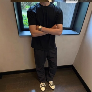 T-shirt a maniche corte in tinta unita con ricamo Polaris della <span class=keywords><strong>serie</strong></span> American Retro Main Line - Modello spesso da spalla - 240g Sorona Cool-Feel - Product Image 3