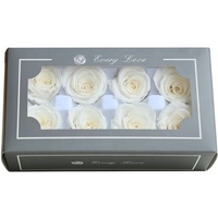 Fleur de rose durable de qualité supérieure Couleur rose blanche 5-6cm Tête de rose préservée pour mariage Festival Maison et arrangement floral