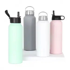 KOBES Large Capacity 1000ML Plastic Water Bottle With Rope Portable Outdoor Frosted Bottle for Hiking Camping Travel Free BPA