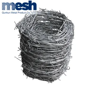 concertina BWG16 Hot Dipped Galvanized used barb wire electric 500 meters Barbed Wire fence Price Per Roll Barbed Wire