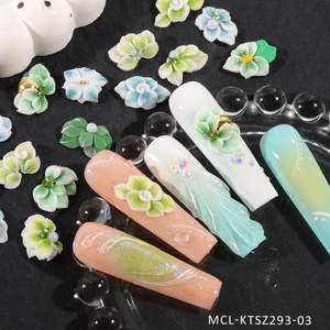 30ชิ้น/ชุดทำมือ Kawaii เล็บเรซินออกแบบ3D เล็บอะคริลิคดอกไม้ดอกไม้อะคริลิค - Product Image 5