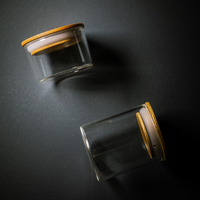 Pot de rangement en verre borosilicate haute résistance avec couvercle, résistant à la chaleur, pour collations, céréales, porte-bougies, transparent et minimaliste