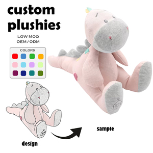 Benutzer definierte Vinyl Gesicht Dinosaurier Plüsch OEM PVC Gesicht Gefüllte Puppe Maskottchen Spielzeug <span class=keywords><strong>Promotion</strong></span> Weiche PP Baumwolle gefüllt Großhandel - Product Image 1