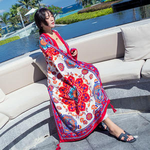 Conjunto de Chal grande de playa de moda de bufanda de verano duradera de poliéster de estilo nacional de gran tamaño - Product Image 2