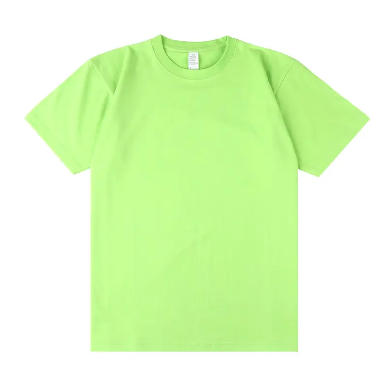 250GSM Men Basic Tee 100% Cotton Crewneck T-Shirts Short Sleeve Custom Logo Puff Printing US Size Regular Fit T Shirts