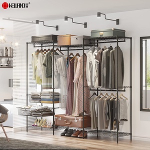 Giá Treo Quần Áo Bằng Dây Cỡ Lớn Cho Tủ Quần Áo 6 Giá Treo Quần Áo Hạng Nặng Có 2 Giỏ Đựng Đồ Trượt - Product Image 2