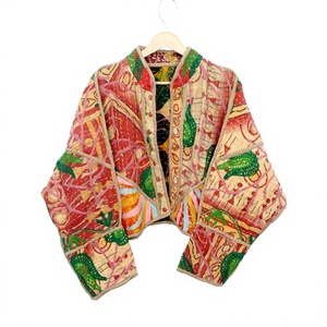 Indian Handmade Vintage Kantha Jacket - Designer Boho <b>Hippie</b> Coat ,Quilted 100% Cotton Kantha Jacket - Product Image 1
