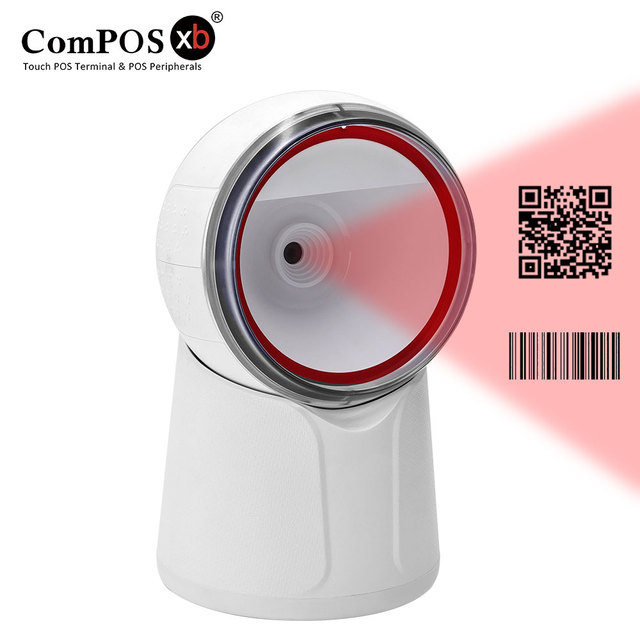 ComPOSxb BC2070D 2D Barcode Qr Code Desktop Scanner Table 1D Reader Price Checker Supermarket Fixed Barcode Scanner Reader
