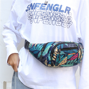 Sacs <span class=keywords><strong>banane</strong></span> imprimés feuilles grande capacité pour femme, sacs de ceinture décontractés en toile pour <span class=keywords><strong>homme</strong></span> et femme, sacs de voyage tendance - Product Image 4