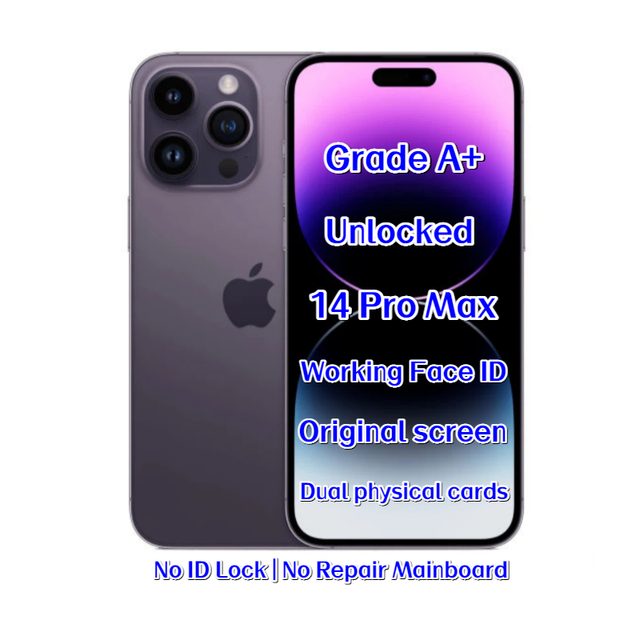 Wholesale Used for for 14 Pro Max Deep Purple 1TB 6GB RAM 5G Global Unlocked High Quality Smartphone Bulk A16 Bionic 120Hz