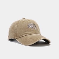 Topi Baseball Snapback Retro Gaya Eropa Amerika dengan Pola Matahari Bulan, Logo Kustom Transfer Panas, Bahan Lembut, untuk Pasangan