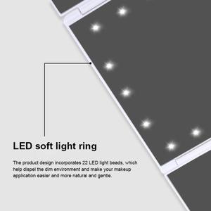 LED Foldable Makeup Vanity <b>Mirror</b> Touch Dimmable Cosmetic <b>Mirror</b> USB Rechargeable Portable - Product Image 3