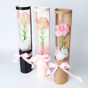 Caja de flores para cumpleaños, caja de rosas para boda, transparente, redonda, negra, rosa y blanca - Product Image 6
