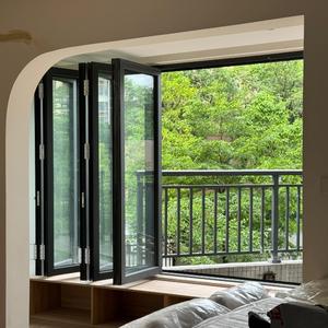 2025 New Modern Double Glaze Glass <strong>Aluminium</strong> Accordion Folding <strong>Window</strong> Fold Kitchen Hurricane <strong>Windows</strong> for Villa Balcony - Product Image 1