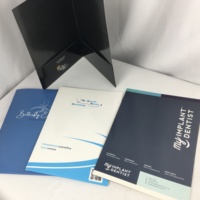 Dossier de documents A4 en papier imprimé personnalisé, dossiers de documents de présentation en papier brillant avec deux poches