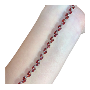 High Quality Wholesale Children's Classic Fashion 925 Sterling Silver Natural <b>Garnet</b> Jesus Charms <b>Bracelet</b> for Party Gift - Product Image 1