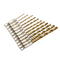 13 pièces de forets hélicoïdaux en acier à haute teneur en carbone M35, finition oxyde noir, 1,5-6,5 mm, manche hexagonal, perceuse électrique, perceuse pneumatique