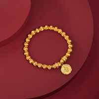 Bracelet en perles dorées pour femmes TANGPEI avec pendentif rond en alliage de cuivre et zircone cubique, bijoux tendance