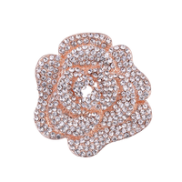 Broche Hesiod haut de gamme Camélia & Rose, entièrement sertie de diamants, épinglette multicouche élégante pour femme, idéale pour les occasions spéciales