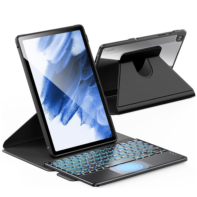Detachable Backlit Keyboard Case for Samsung Tablet Galaxy Tab A9 Plus/A9+ 5G 2023 11 Inch 7-Color Trackpad Keyboard