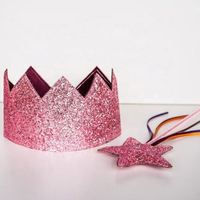 2 baguettes magiques étoiles pour filles, serre-tête couronne, baguette magique à cinq branches, accessoires mignons pour enfants, Noël, Ramadan, remise de diplôme