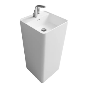Lavabo de Pedestal de Cerámica Blanca de Una Pieza, Estilo Elegante, de Alta Calidad GODI, en Oferta, Acepta OEM - Product Image 5