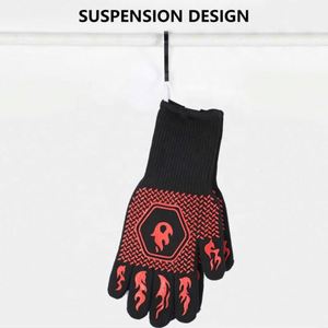 Guantes de Barbacoa Resistentes a Altas Temperaturas, Guantes para Horno, Guantes Ignífugos para Barbacoa, Guantes de Cocina con Aislamiento Térmico - Product Image 5