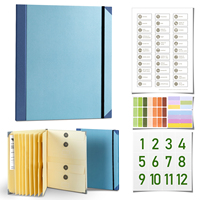 Sac de rangement pour documents en stock, avec poches double face et autocollants, en carton, style classeur