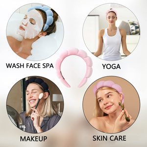 Custom Logo Spa Headband Sponge for Washing Face Clouds Soft Hairband Skincare Makeup Headbands for Women Girls Shower Sports - Product Image 2